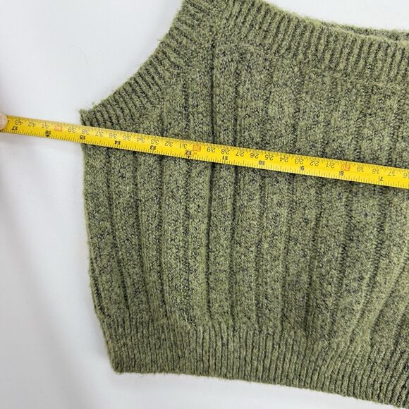 Wild Fable Ribbed Green Cropped Sweater Tank Top Blouse Small Boho Women’s - Picture 10 of 13